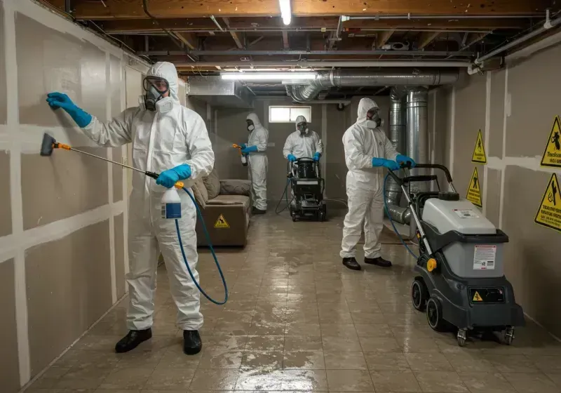 Basement Moisture Removal and Structural Drying process in West Mountain, UT